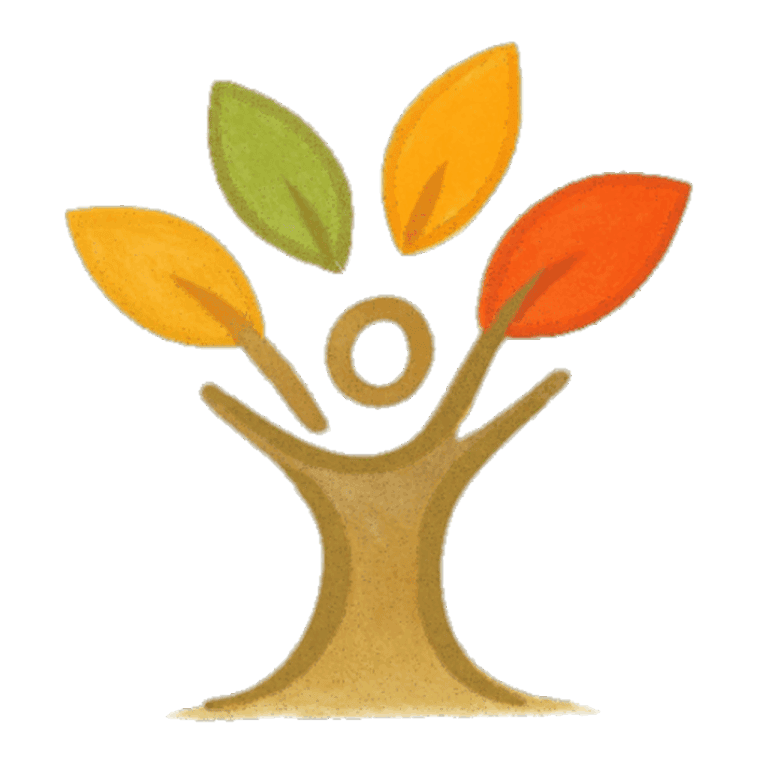 logo ergotherapie dagleijks geluk, boom met menselijke vorm
